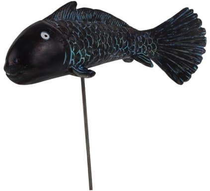 Levemolo Harzfisch-gartenkunst Fischdekor Für Außenbereich Rustikaler Fischstab Dekoratives Handwerk Für Garten Stabiler Fisch Für Rasen-Dekoration