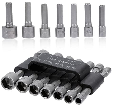 KITANDOVE Sechskant-adapter-set 5-12 Mm Steckschlüssel-adapter Kompatibel Mit Bohrmaschinen Sechskantschaft-werkzeug Für Schlagschrauber