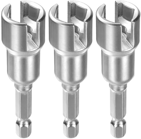 QUARKZMAN 3 Pcs de Llave de Tuerca de Ala H12 12Mm Métrica 6 Puntos Socket 1/4 Vástago Hexagonal Ranura Profunda de Potencia Llave de Tuerca de Ala Barrena Destornillador de Impacto
