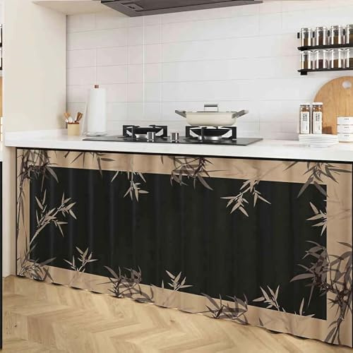 Tende Cucina Porta Finestra, Flanella Tenda Scaffale, Tende Oscuranti Antipolvere Armadio, Tendina Sottolavello Bagno per Scarpiera, Tendina Armadietti, Libreria, con Binari Scorrimento Autoadesivi