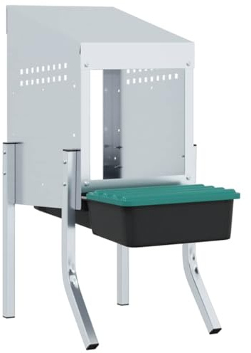 vidaXL Hühner-Nistkasten 1 Abteil mit Beinen Verzinkter Stahl
