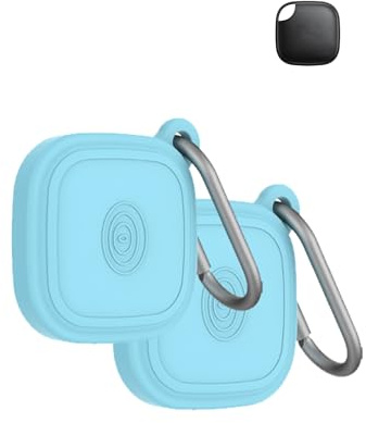 Case for Tile by Life360 Mate Bluetooth Tracker, Soft Silicone Protective Portable Scratch Shock Resistant，2 Pack Luminous Blue.