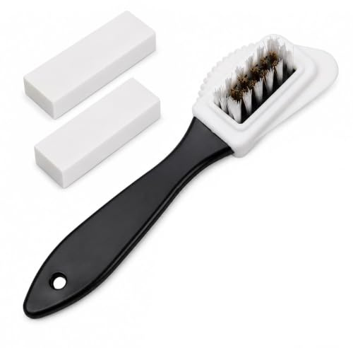 2Pcs Suede Shoe Brush and Suede Eraser, Cleaner Set with Brass Bristles with Eraser Multifunctional Suede Cleaner for Shoes Boot Leather Cleaning