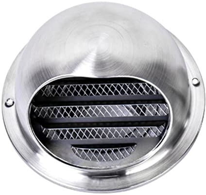 Campana Extractora De Acero Inoxidable 304, Campana De Ventilación Montada En La Pared, Diseño De Forma Esférica A Prueba De Viento Y Lluvia (3.2 Inches / 80 millimeters)