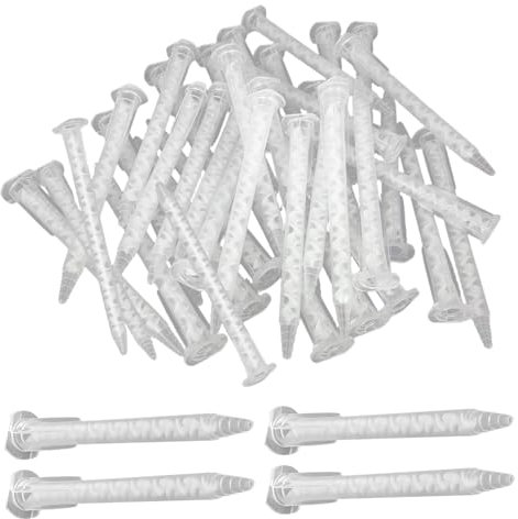 Ugello di miscelazione epossidica, 50 pcs Tasuli di ugelli a miscelatore epossidico punta per cartucce per applicatore adesive da 50 ml