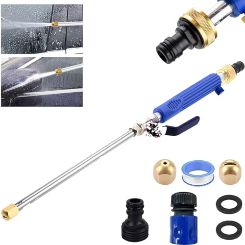 Jetflux Pressure Washer Nozzle,High Pressure Power Washer Wand Nozzle, Jetflux Water Hose Nozzle,Watering Sprayer Cleaning Tool, Wand Lance for Gutter Patio Car Pet Window Glass (Blue*1)