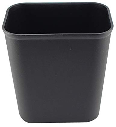 15L Black Square Plastic Trash Can - Kitchen Recycling Bin, Small Waste Paper Basket Without Lid, Durable & Space-Saving Waste Container for Home & Office