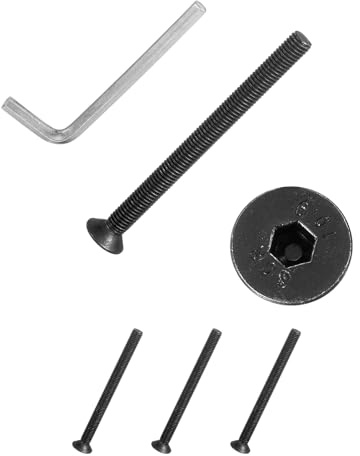 PATIKIL Vite A Testa Piatta M8x100 mm, 4 Pezzi Bulloni A Testa Fresata In Acciaio Al Carbonio, Vite A Sei Pans Hollow Filettatura Completa Grado 10.9 Con Chiave esagonale, Nero