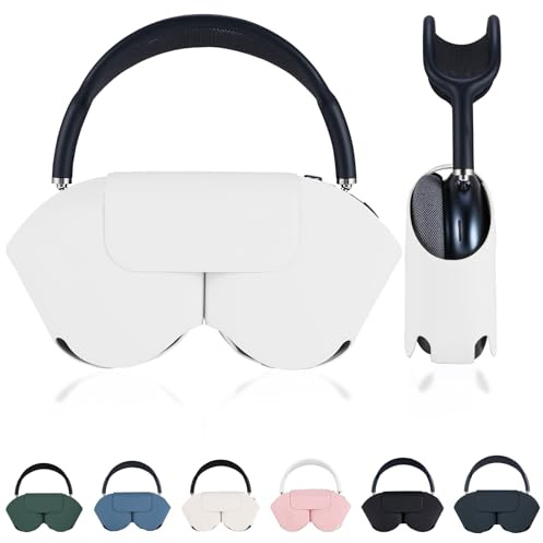 Lukvcoe Smart Hülle Schutzhülle für Apple AirPods Max, Weiche PU Leder Hülle mit Schlafmodus & Staubschutz, Leichte Transportcase Kompatibel mit AirPod Max Kopfhörer - Weiß