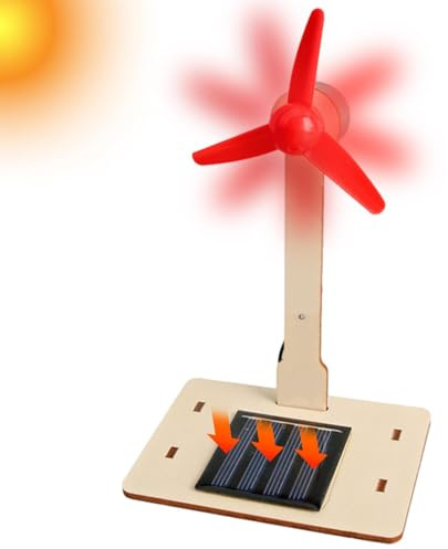 Solarbetriebene Windmühle, Modell der Solar-Windmühle, einfach aufzubauen, als Dekoration für Zuhause und Büro.