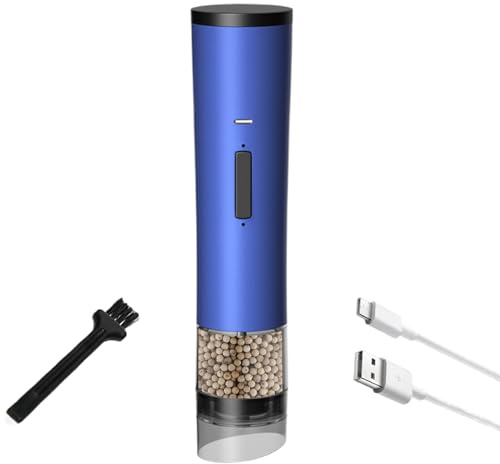 Duroecsain Molino de sal recargable, molino de pimienta eléctrico portátil,Molino de granos de pimienta de carga USB | Molino de sal eléctrico adecuado para el, al