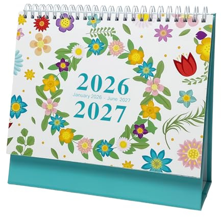 Tischkalender 2026-2027,18 Monate Wochen- und Tagesplaner mit Notizen,2026-2027 Monatlicher Tischkalender - Für Homeoffice Schulplaner Akademischer Stundenplan Planung Lehrer Und Schüler Zu