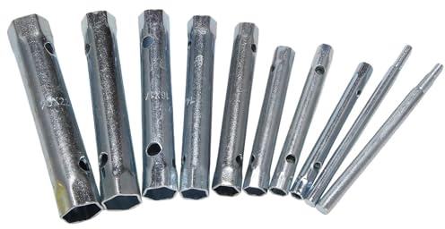 GCYEIDMA 6-22Mm Metric Tubular Box Wrench Set Tube Bar Spark-Plug Spanner Steel Double Ended for Automotive Plumb Repair Monoblock Tap Spanner Set