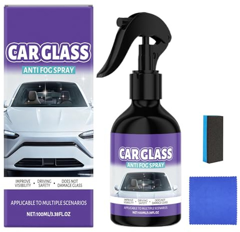 Spray antivaho – 100 ml – Desempañador con limpiacristales de ventanas, dispositivo de niebla para ventanas, visión clara y protección para gafas de seguridad en el interior de vehículos de motor