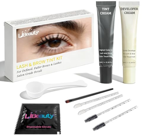 Libeauty Lash & Brow Color Kit – Instant Black Eyelash Color 10 ml, Eyebrow Coloring Set Last Up to 4 Weeks, Waterproof, Gentle Formula, Easy DIY Salon Results at Home