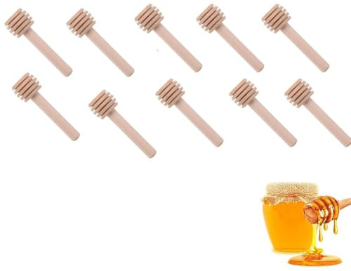 Batidor de miel de madera, 10 cucharas de miel de 8 cm, cuchara de miel en espiral, mini palitos de miel, cuchara de miel, mini varilla de miel, mini varita de miel, mermelada y miel