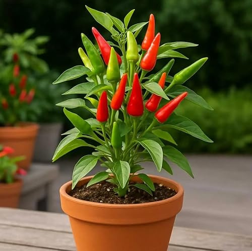30 Semi di Peperoncino Calipso, Originario dei Caraibi, Piccantezza Media, Rosso, coltivazione facile vaso balcone orto pepper seeds