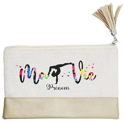 Pochette de Maquillage maniques Taperso Dore avec Motif Gym ma Vie Personnalisable