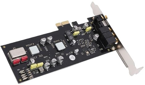 Naroote Carte Son PCIe, Carte Son Interne avec Support à Profil Bas, Adaptateur HiFi PCI Express Coaxial à Fibre Optique, Prise en Charge de la Puce SSS1700 16/24 Bits pour Ordinateurs PC