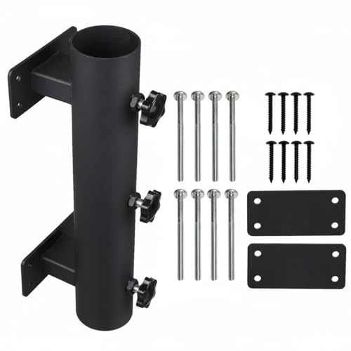 Qianly Deck Railing Umbrella Holder Versatile Installation Railing Umbrella Holder Easy to Install Outdoor Hardware for Poolside