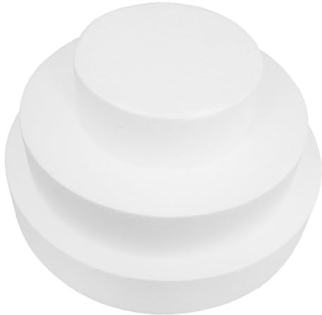 EXAOMBLE Kit Torta Finta 3 Strati Schiuma Rotonda Riutilizzabile Base Per Decorazione Shower Design Creativo