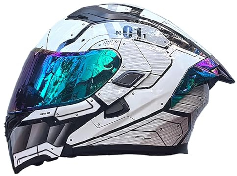 Modularer Motorradhelm, Klapphelm Mit Doppelvisier, DOT/ECE-Geprüft, Integralhelm Für Erwachsene (Männer Und Frauen)
