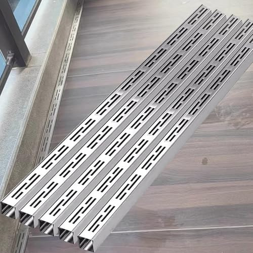 LWJSOCP 3,5 cm (1,4 tum) smalt ränngaller i rostfritt stål med avtagbart galler, robust och lätt att installera, 5-pack för effektiva dräneringslösningar.