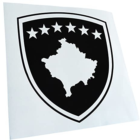 Kiwistar - Autoaufkleber - Kosovo Wappen - schwarz - 11x10cm - Heckscheibe Auto Aufkleber wetterfest für Kfz LKW Mofa Truck - Sticker außen selbstklebend Tuning Zubehör für Fenster Fahrzeug Scheibe