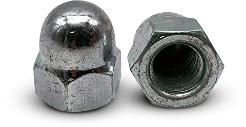 DOJA INDUSTRIAL | Écrou Borgne M10 | Ecrou à Chape Hexagonal | Matériau: Acier Zingué | 25 Pièces | Filetage Intérieur Métrique | pour Construction en Acier, en Bois, Mécanique entre autres