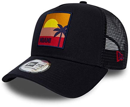 New Era Miami Cap Verstellbar Trucker Kappe Sommer Patch Usa Blau - One-Size