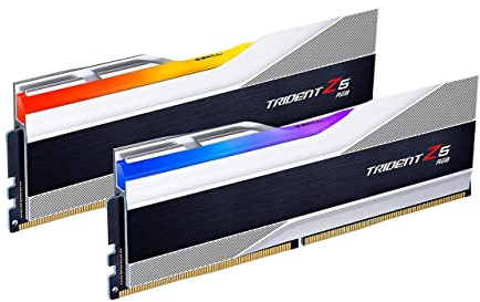 G.SKILL Trident Z5 RGB Series DDR5 RAM (Intel XMP 3.0) 32GB (2x16GB) 6400MT/s CL32-39-39-102 1.40V U-DIMM para ordenador de sobremesa - Plata metálica (F5-6400J3239G16GA2-TZ5 RS)