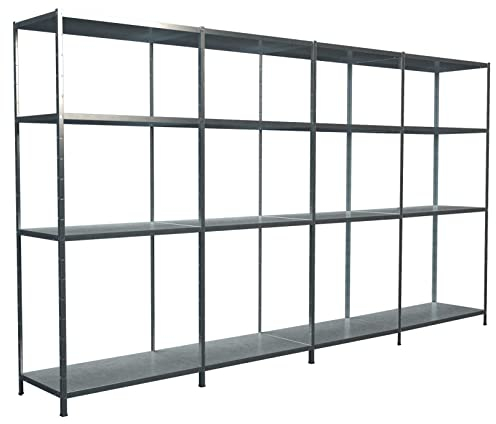 SCHULTE Regalwelt Steck-Grund-/ u 2 Anbauregale, 16 Böden, 1800x4000x500, verz.
