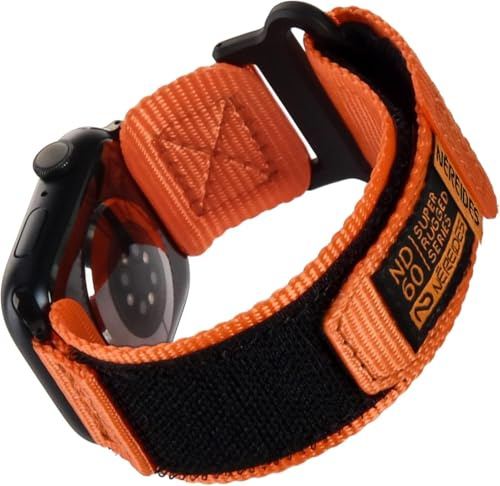 Nereides Compatible with Apple Watch Straps Series 11 10 9 8 7 6 5 4 SE 3/2/1 Ultra 3/2/1, Nylon Sport Replacement Band for iWatch Strap 46mm 45mm 44mm 49mm (XL, Orange)