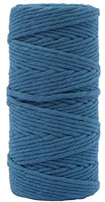 Vaessen Creative Corde Macramé - Bleu Foncé - 3 mm x 100 m - 100% Coton - Fil pour Bracelets Brésiliens, Suspension pour Plantes, Crochet, Rideaux, Attrape-Rêve et Décorations