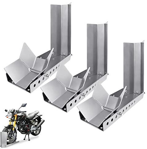 YRHome Verladehilfe Schiene Motorradwippe Motorradständer Vorderradklemme, Verstärkter Stand, Mit 3 Ankerbolzenlöchern, Hoher Sicherheitsfaktor (3 Stück)