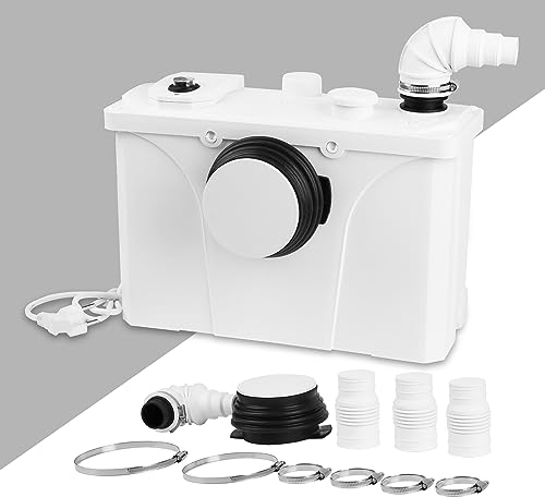 Tysobes 700W Hebeanlage Fäkalienpumpe, leise 4-in-1 kleine Schmutzwasserpumpen, 190L/min Haushaltspumpe mit Aktivkohlefilter für WC Toilette, Dusche Badewanne Waschbecken Geschirrspüler