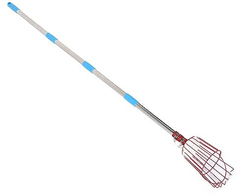 Luqeeg COCONUT Fruit Picker Pole with Extendable Long Handle for Apple Orange Mango, Easy to Assemble & Use Fruits Picker Tool with Basket (13FT) (9 Sections)