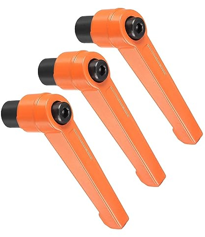 CoCud Klemmhebel Griffe M8 Innengewinde 69mm Hebel Einstellbar 3 Stück | Schnellspanner Verriegelung Drehend Knöpfe Orange für Drehmaschinen