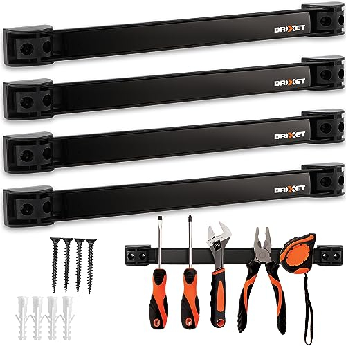 Drixet Magnetischer Werkzeughalter-Streifen, 40,6 cm, robuster magnetischer Werkzeug-Organizer mit Halterungen und Schrauben, Werkzeug-Magnetleiste für Garagen-Organisation, Zuhause und