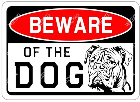 WIZYXQ Plaque en métal vintage « Cane Corso Beware of The Dog » - Plaque en métal vintage en aluminium - Panneau d'avertissement décoratif pour cour, jardin, garage, clôture - 20,3 x 30,5 cm