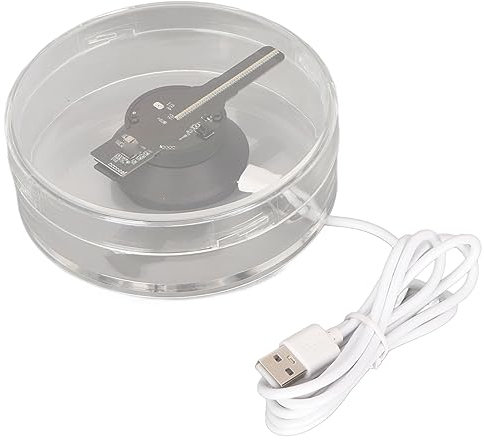 Projecteur 3D d'Hologramme, Affichage Publicitaire LED avec 48 LED, Contrôle App, Haut-parleur Intégré, Lecteur de Carte