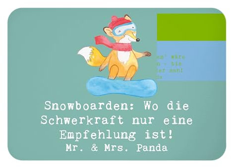 Mr. & Mrs. Panda Magnet Spruch Snowboarden Freiheit - Geschenk, Kühlschrank, Pinnwand, Whiteboard, Energie, Athletik, Wintersportarten, Schwerkraft, Motive, sportliche Aktivität, schneebedeckte Hänge