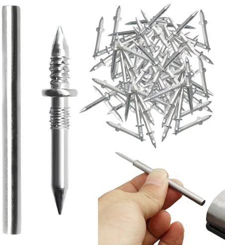 Clou à Double Tête, Clous Sans Couture à Double Tête pour Plinthes Vis de Sécurité Invisibles Sans Trace avec Outil de Douille Spécifique à L'ongle pour la décoration de la maison (100PCS)