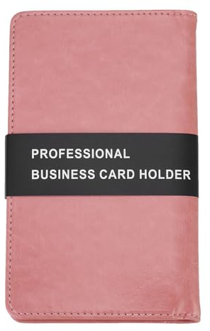 PATIKIL Portatarjetas de Visita de Cuero, Organizador de Tarjetero Profesional para Libros de Tarjetas de Visita con Capacidad para 240 Tarjetas Diferentes, Color Rosa