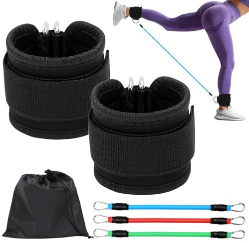 Bandas de resistencia de tobillo con puños TPE Tobillo Bandas para el trabajo de la pierna de cadera Glute Ejercicio Equipo