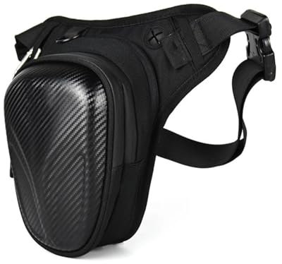 Motorradtasche Carbon Fiber Radfahren Taille Hip Pack Schlank Motorrad Rucksack Fanny Tasche Motorrad Drop Bein Tasche Wasserdichte Oberschenkel Tasche Motorradhelmtasche Aufbewahrungstaschen(Carbon F
