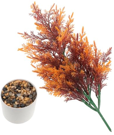 Alipis Simulated Small Pine and Plants Artificial Faux Stems for Boho Wall Decor Thanksgiving Decorations Garden Artificial Shrubs