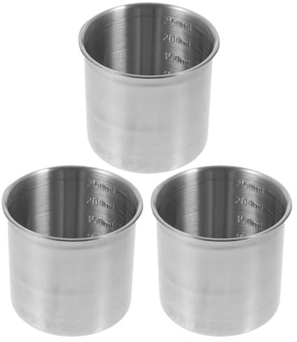 OFFSCH 3pezzi Misurini in Acciaio Con Scala Graduata Tazze Dosatrici Per Cucina Multifunzione Misurazione Precisa Di Farine e Riso Per Ricette Di Baking