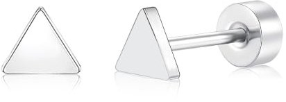 FACOKO Damenohrringe Hypoallergene Titanohrringe 5 mm Blitz/Kreuz/Hohlkreis Schlichte Ohrringe für Damen und Herren Gold/Silber/Schwarz