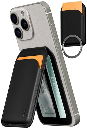 PAGONGO Portefeuille Magnétique Compatible avec MagSafe Wallet pour iPhone 16 15 14 Pro Max Série Accessoires, Peut Contenir Jusqu'à 4 Cartes, Noir